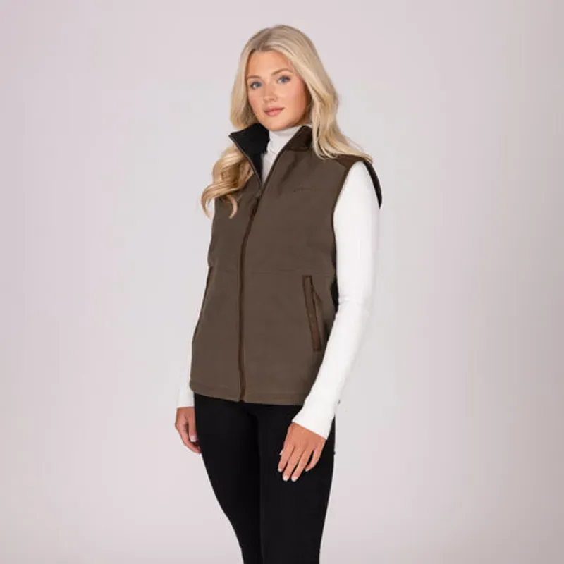 Aubrion Unisex Heritage Fleece Gilet in Dark Olive