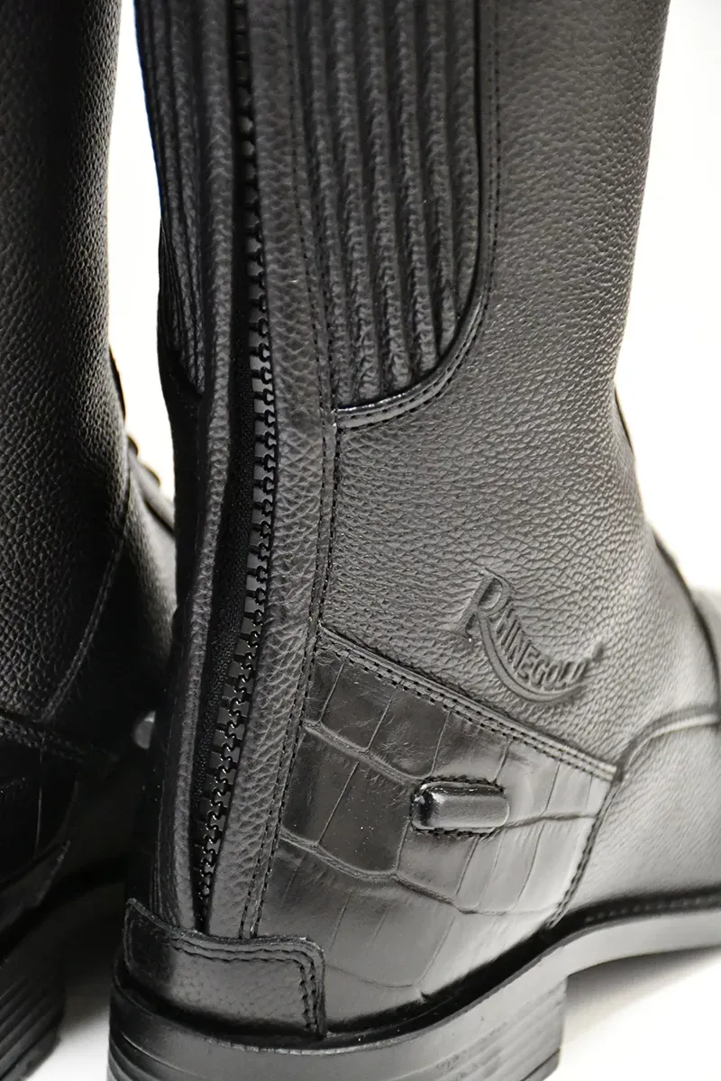 Rhinegold De-Luxe Leather Laced Riding Boots in Black-2