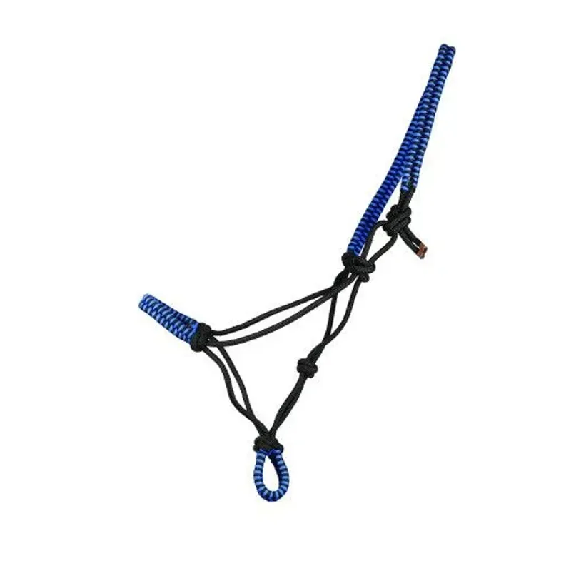 Hy Equestrian Cob/Full Double Braid Rope Halter in Blue