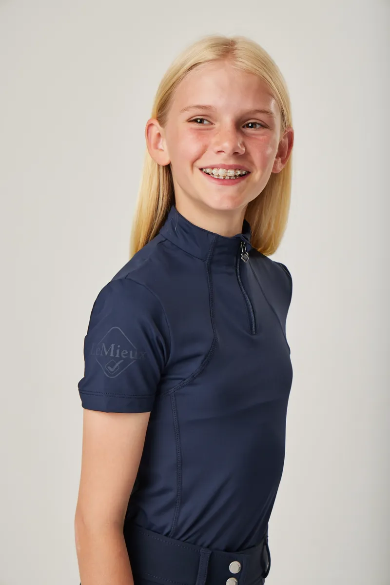 LeMieux Young Rider Short Sleeve Base Layer in Indigo-5