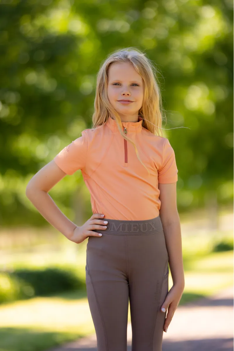 LeMieux Young Rider Short Sleeve Base Layer in Sherbet-4