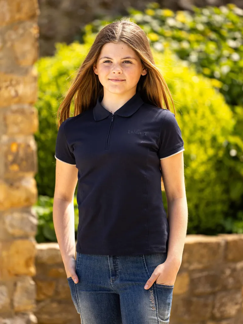 LeMieux Young Rider Polo Shirt in Navy-2