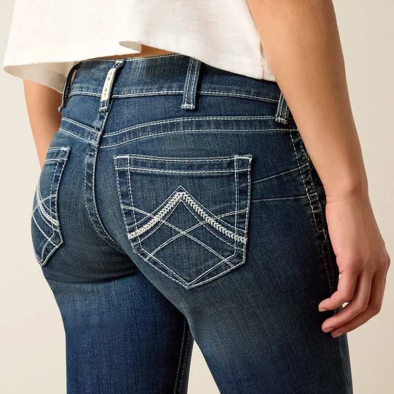 Ariat - WMS R.E.A.L. Mid Rise Stretch Icon Stackable Straight Leg Jean-3