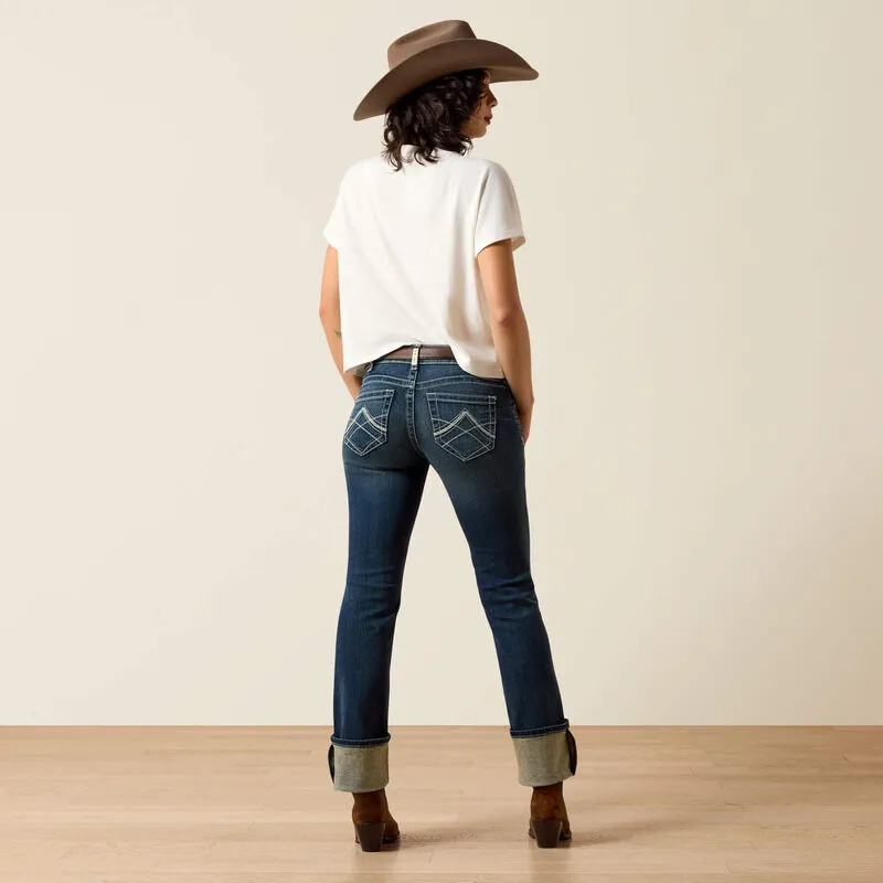 Ariat - WMS R.E.A.L. Mid Rise Stretch Icon Stackable Straight Leg Jean-2