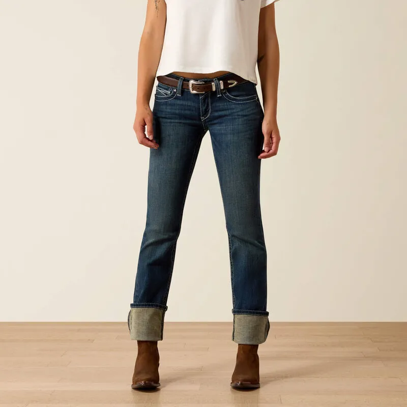 Ariat - WMS R.E.A.L. Mid Rise Stretch Icon Stackable Straight Leg Jean