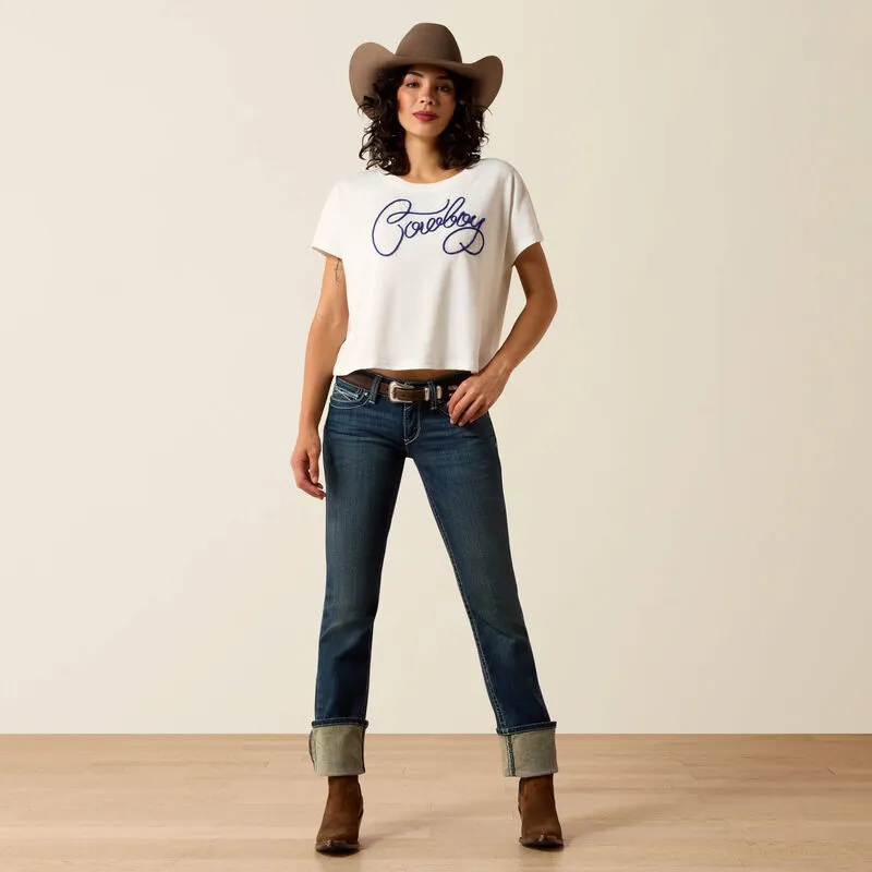 Ariat - WMS R.E.A.L. Mid Rise Stretch Icon Stackable Straight Leg Jean-1