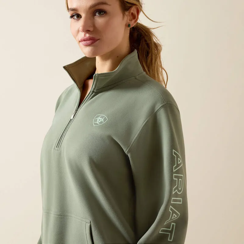 Ariat - Logo 1/2 Zip Sweatshirt Sea Spray