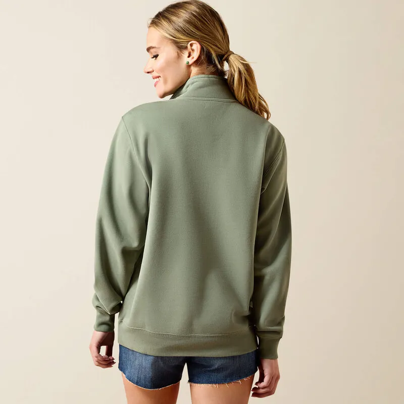 Ariat - Logo 1/2 Zip Sweatshirt Sea Spray-3