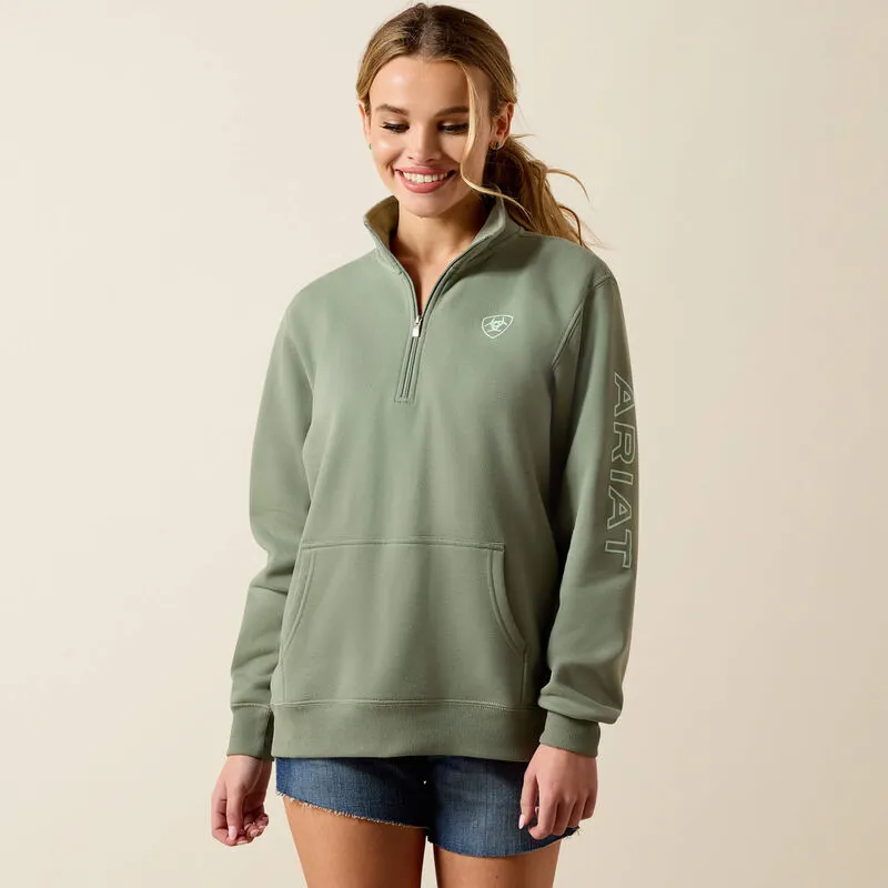Ariat - Logo 1/2 Zip Sweatshirt Sea Spray-1