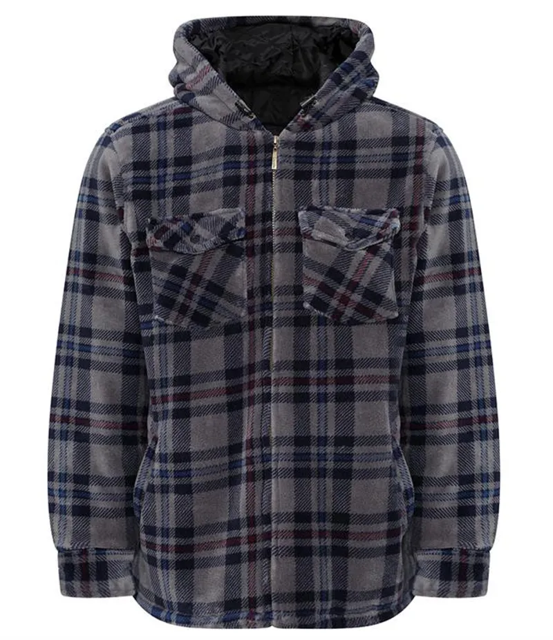 Champion - Dumfries Sherpa Fleece Hooded Shirt Grey-1