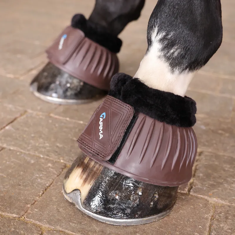 Shires - ARMA Fleece Over Reach Boots Brown-3