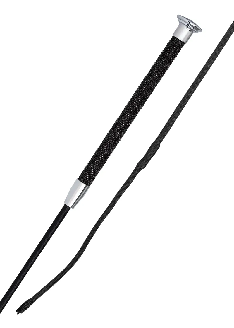 WoofWear Glitz Dressage Whip in Black-2
