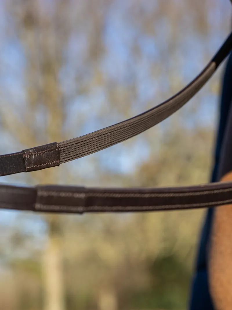LeMieux - Rubber Half Lined Reins Brown/Silver-1