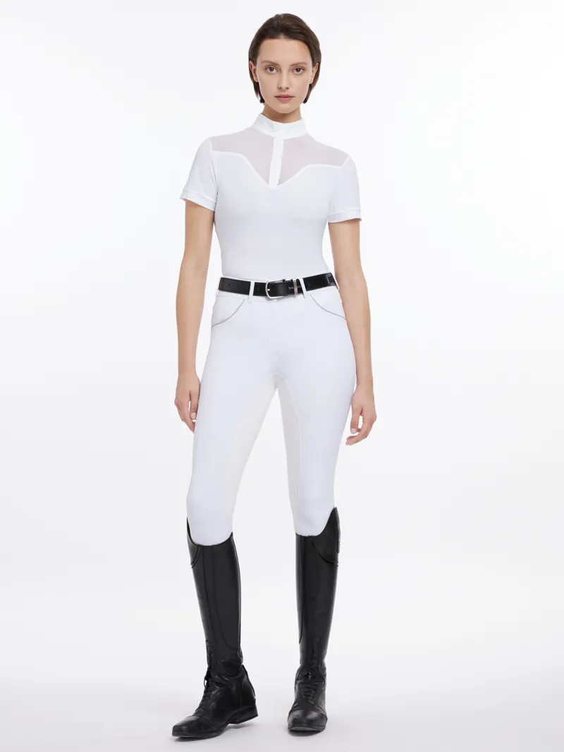 LeMieux Emily Short Sleeve Show Shirt in White-2