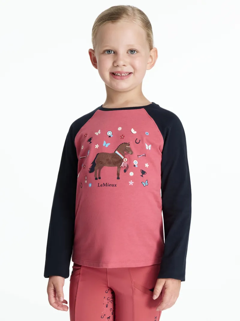 LeMieux - Mini Jamie Chancer Long Sleeve Top Cranberry-3