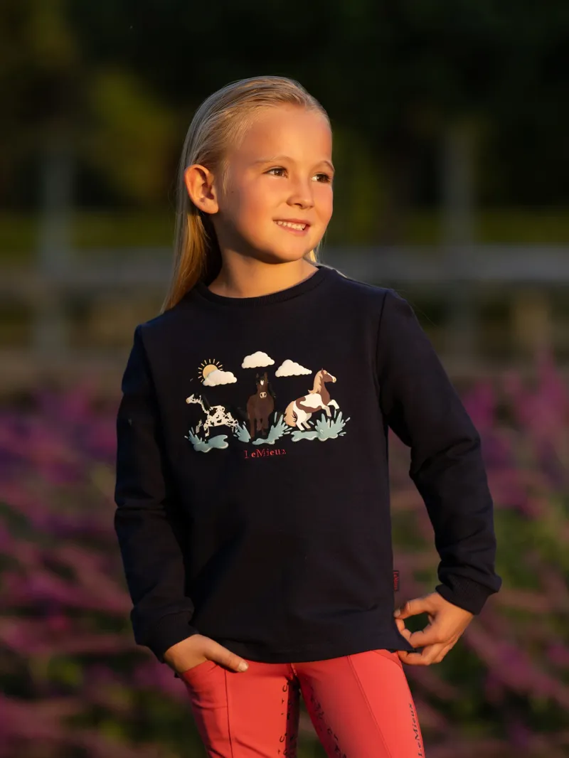 Lemieux - Mini Poppy Long Sleeve Top Navy-1