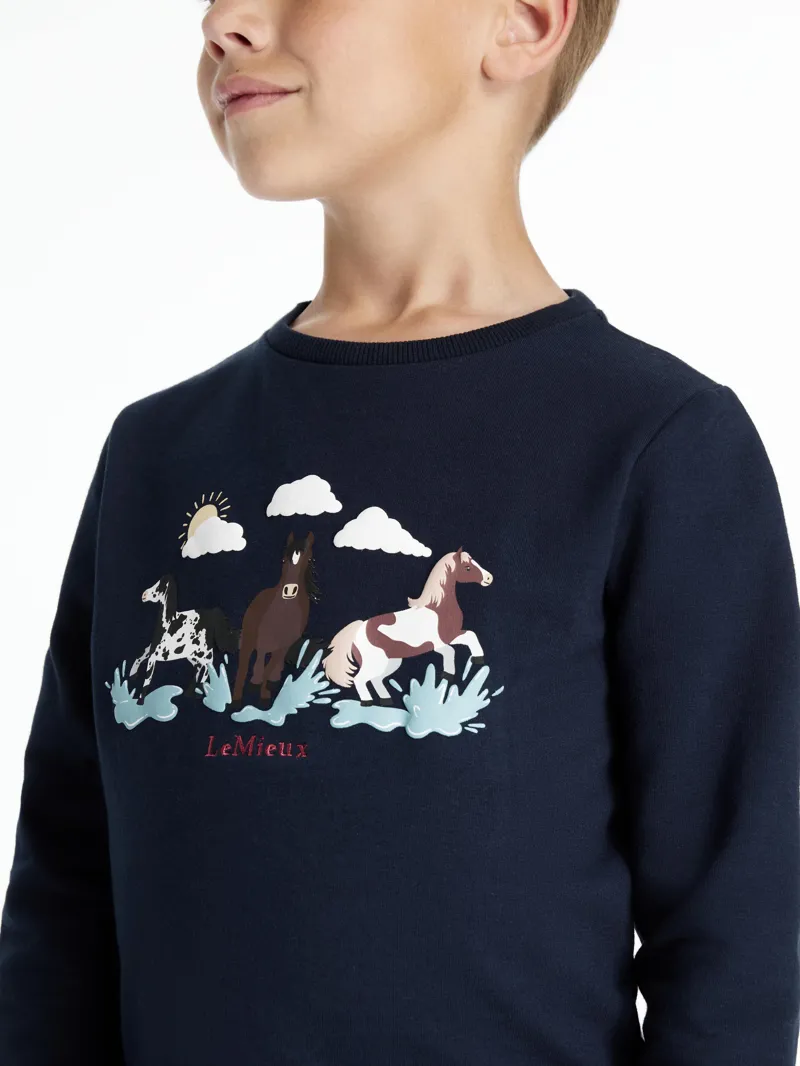 Lemieux - Mini Poppy Long Sleeve Top Navy-3