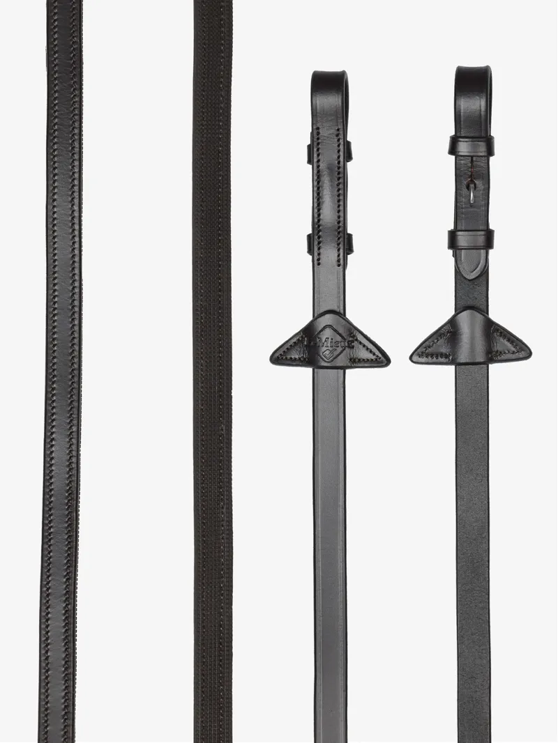 LeMieux - Rubber Half Lined Reins Brown/Silver